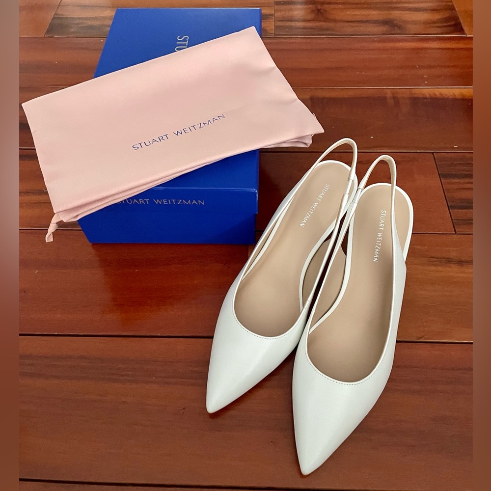 Stuart Weitzman white Slingback pumps NWT